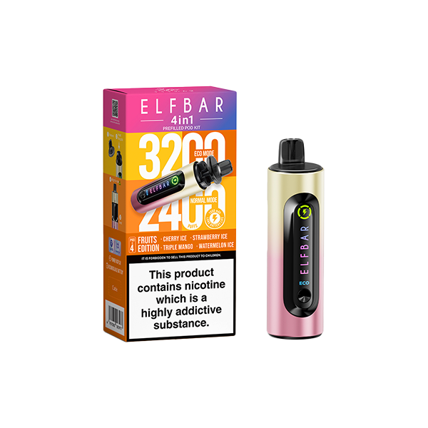 20mg Elf Bar 4 in 1  Pod Vape Kit 3200 Puffs