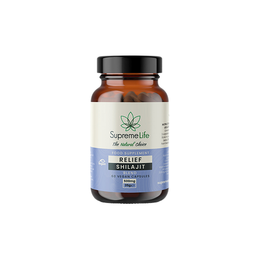 Supreme Life 500mg Relief Shilajit Vegan Capsules  - 60 Capsules